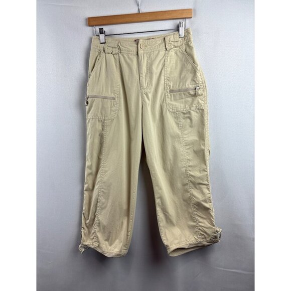 Caribbean Joe Womens Petite 8P Cargo Capris - Picture 2 of 6